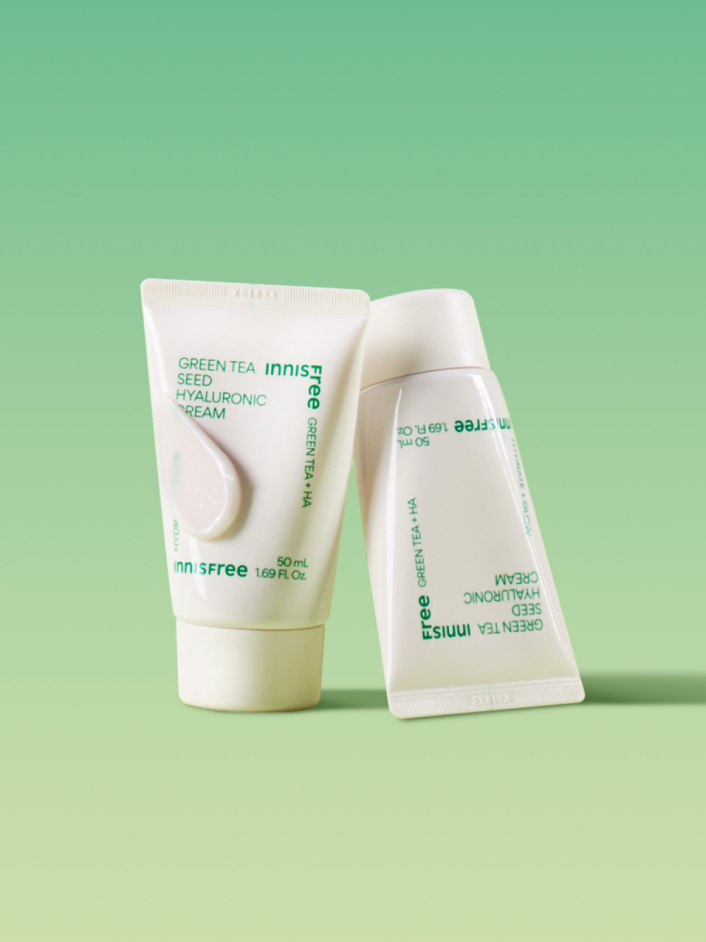 이니스프리 그린티 히알루론산 수분크림 더블기획 [튜브] 50mL+50mL - 저자극, 그린티, 수분진정, 수분장벽, 수분크림, 비건인증